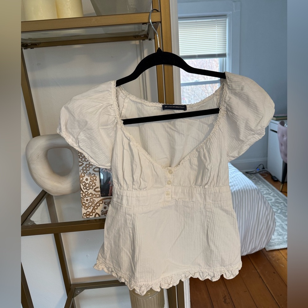 Hollister Cream Puff Sleeve Blouse
